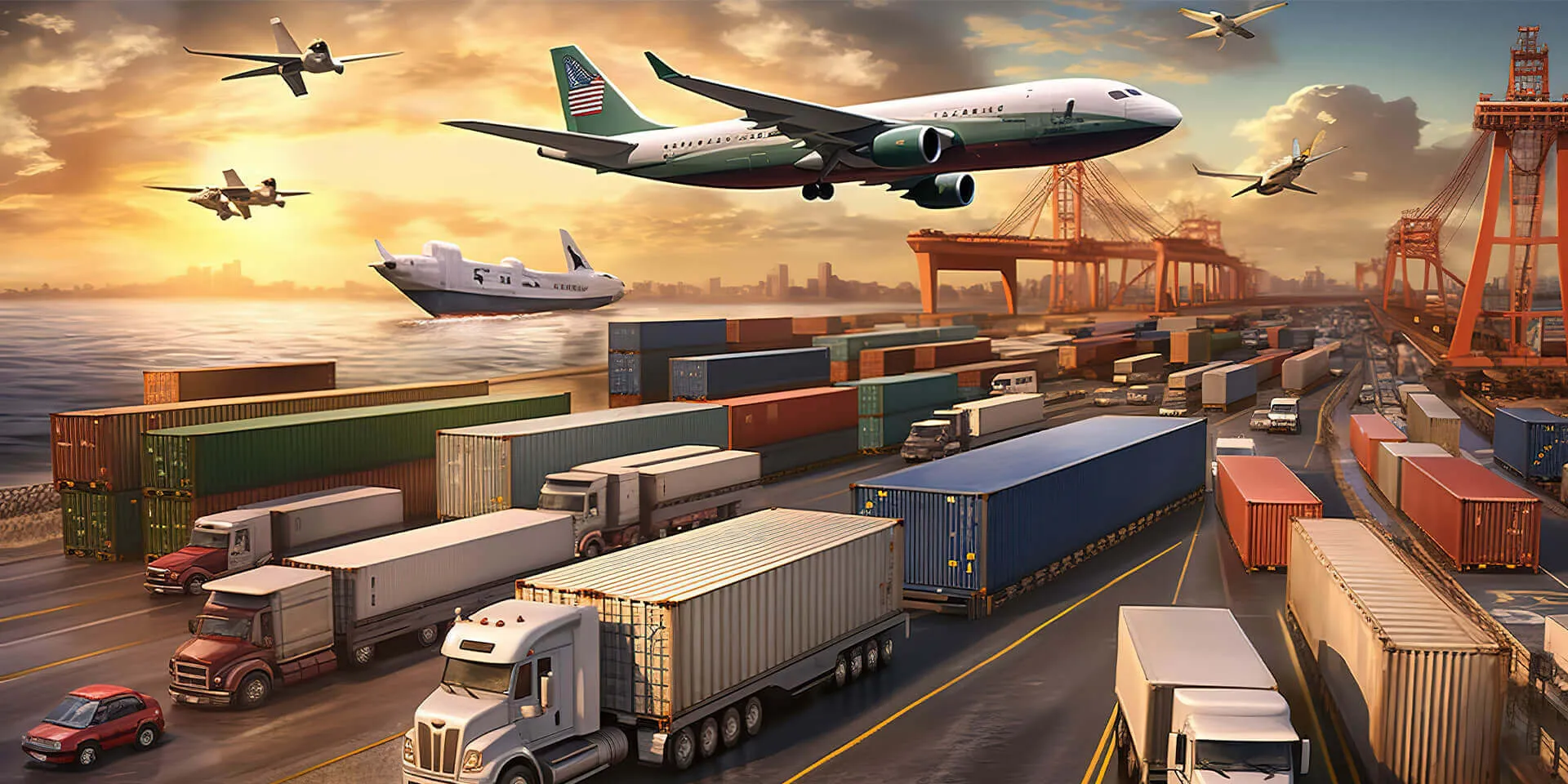 Internal and external shipping process illustration for businesses